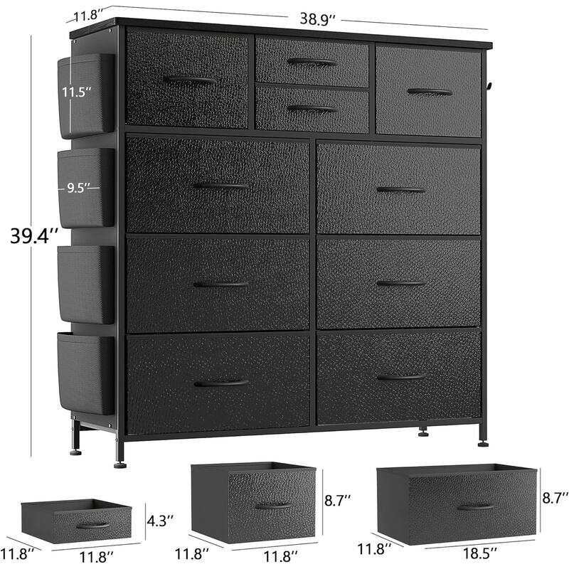 10 Drawer Dresser Closet Storage Tower Organizer Unit for Bedroom