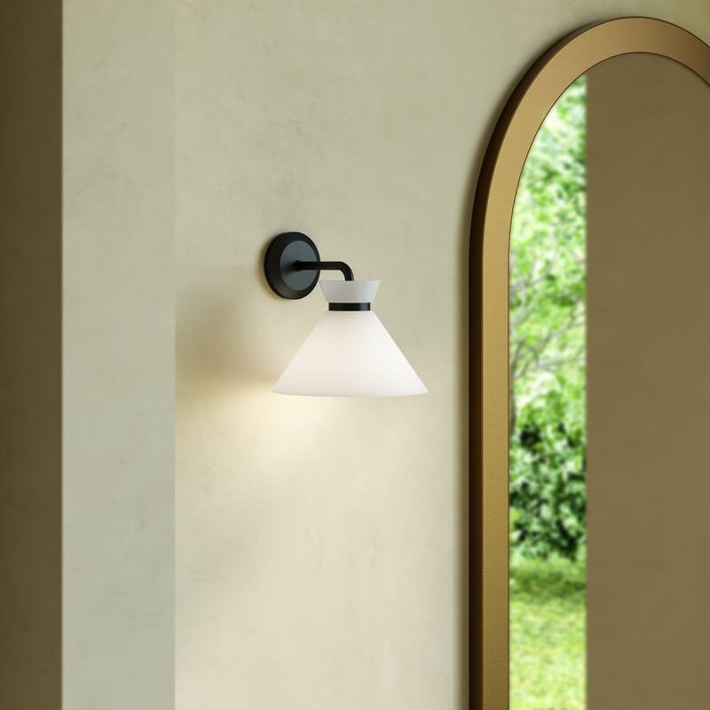 Alora Lighting WV470108GO Halston 9" Tall Bathroom Sconce with Glossy