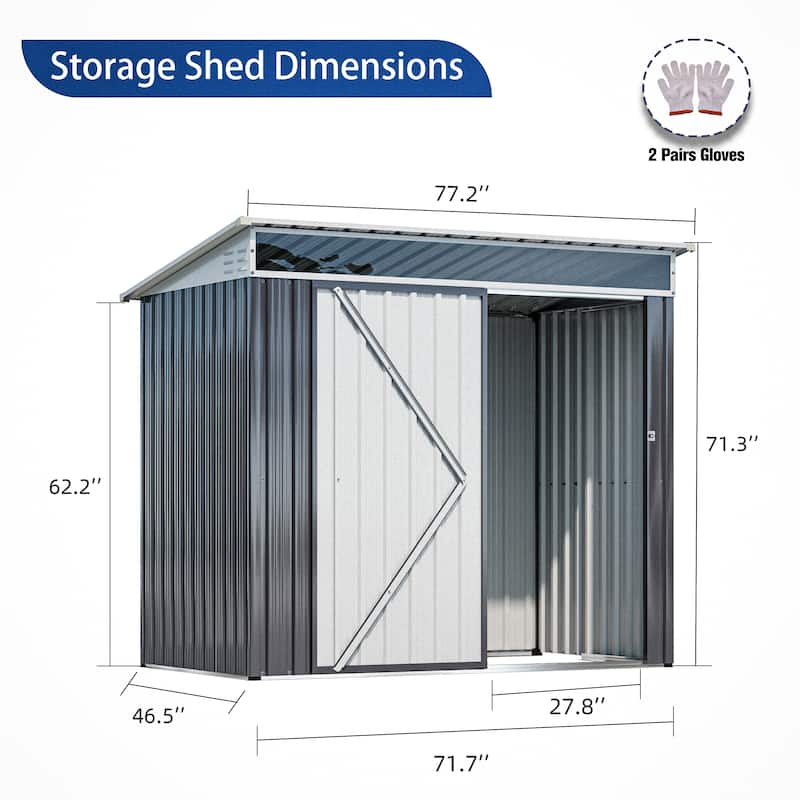 Futzca Outdoor Storage Shed with Ventilation, Multi-Purpose Tool Shed