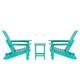 (2) Laguna Folding Adirondack Chairs and Side Table Set