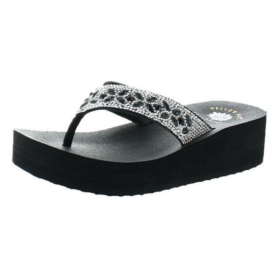 Yellow Box Alease Women's Rhinestone Wedge Sandals