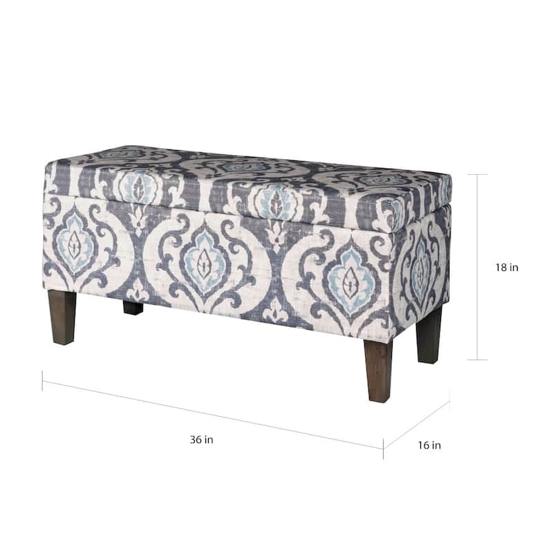 Buhrer Blue Slate Decorative Storage Bench