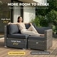 preview thumbnail 12 of 24, 4-Piece Oversized Outdoor Modular Sofa Set, 27.5" Wide Wicker Patio Conversation Set with 4-Inch Thick Cushions