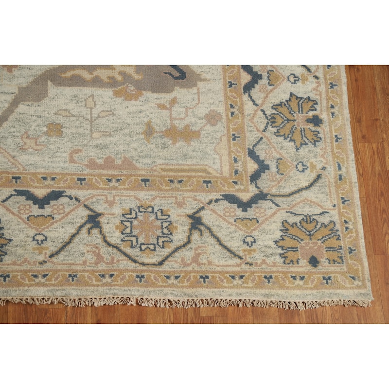 Oushak Indian Area Rug Handmade Oriental Blue Wool Carpet - 8'3" x 10'3"
