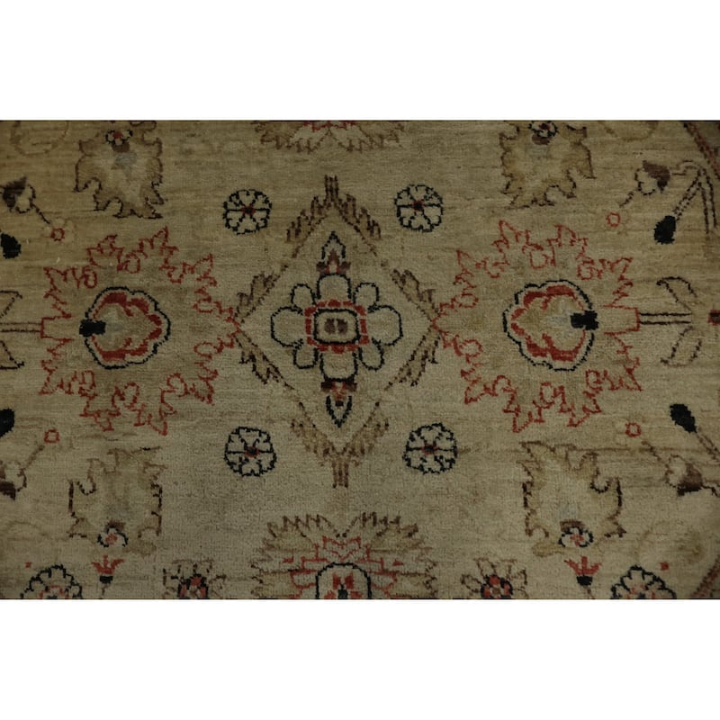 Hand Knotted Oriental 100% Wool Carpet Traditional Floral Beige & Ivories Peshawar Area Rug - 5' 3'' X 5' 3''