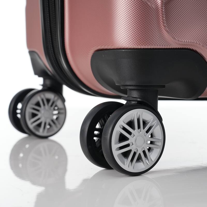 3Piece Set Hard Shell Lightweight Expandable Spinner Wheel Travel Luggage(20/24/28) Rose Gold