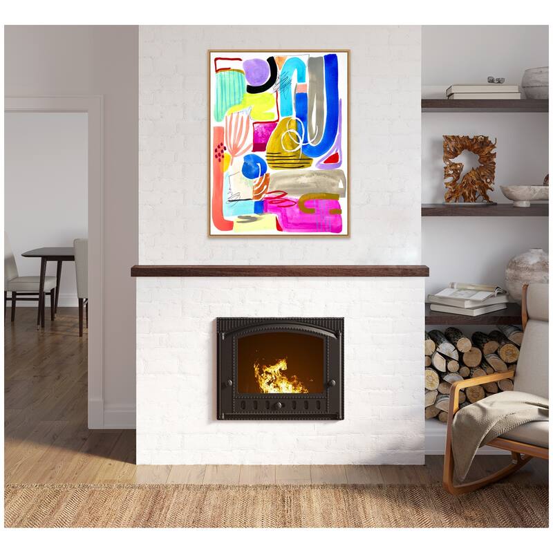 Kate and Laurel Sylvie Abstract 11 Framed Canvas by Emma Daisy