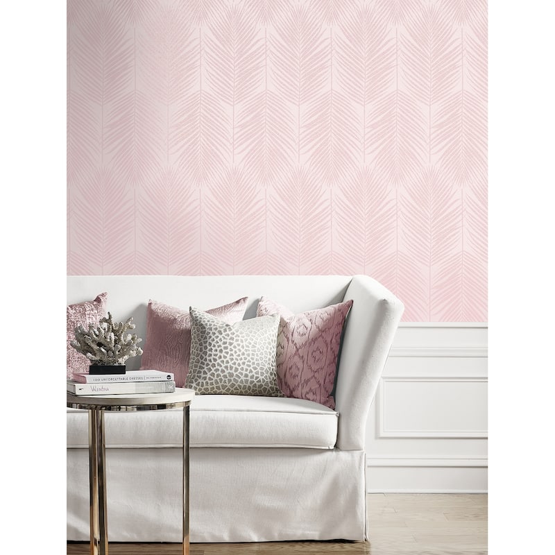 Seabrook Designs Persei Palm Glass Beaded Unpasted Wallpaper