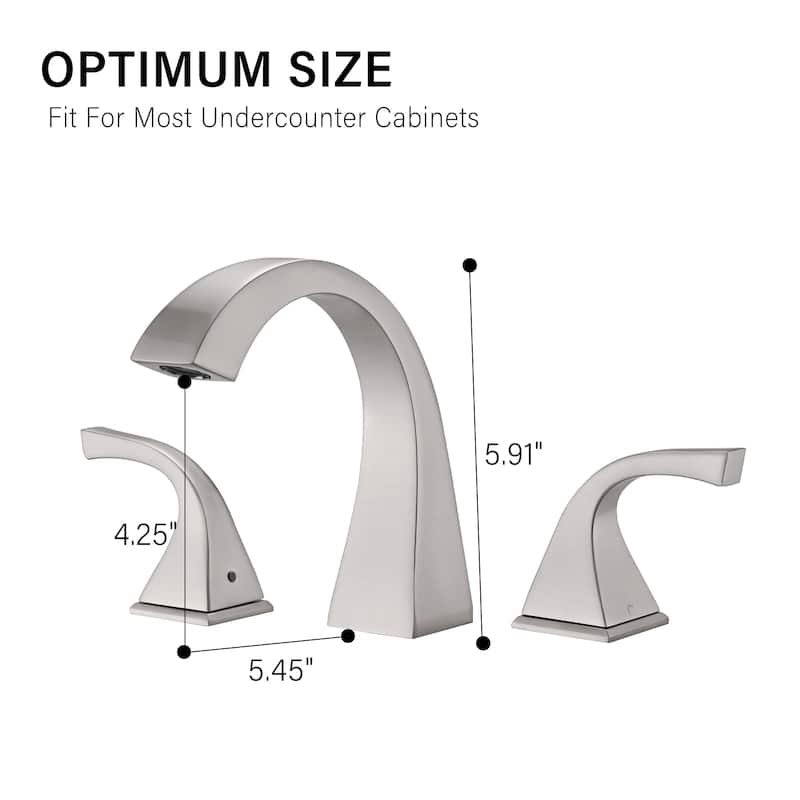 Modern 2 Handle Bathroom Sink Faucet with Ceramic Valve Core, Anti Corrosion, Anti Rust, Anti Fingerprint