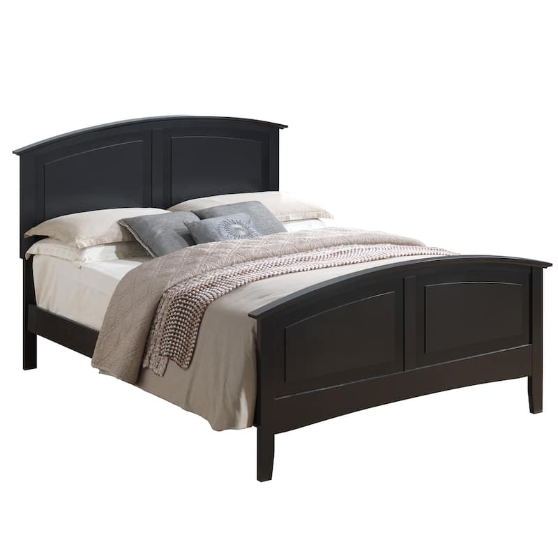 Solid Curved Rail Full Panel Bed - 77" - Black