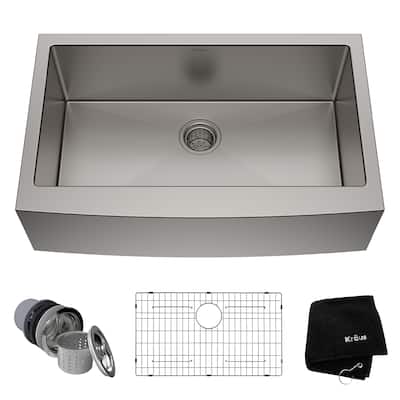 KRAUS Standart PRO Stainless Steel 33 in 1-Bowl Farmhouse Kitchen Sink