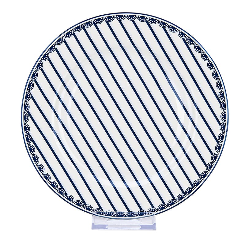 STP Goods Vintage Blue Bone China Dessert Plate Set of 4 - 7.5"