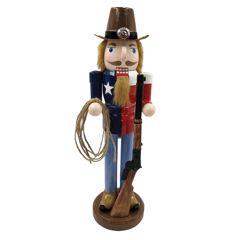 14 inch Texas Cowboy Nutcracker - brown