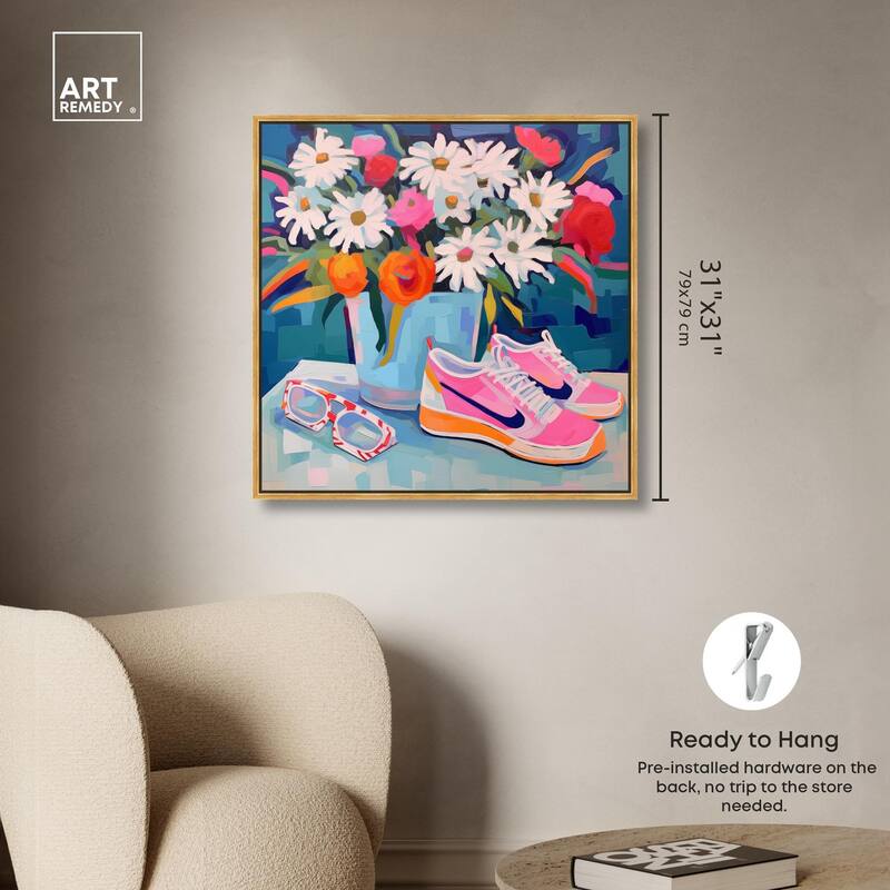 Whimsical Sneakers Flower Vase Canvas by Art Remedy