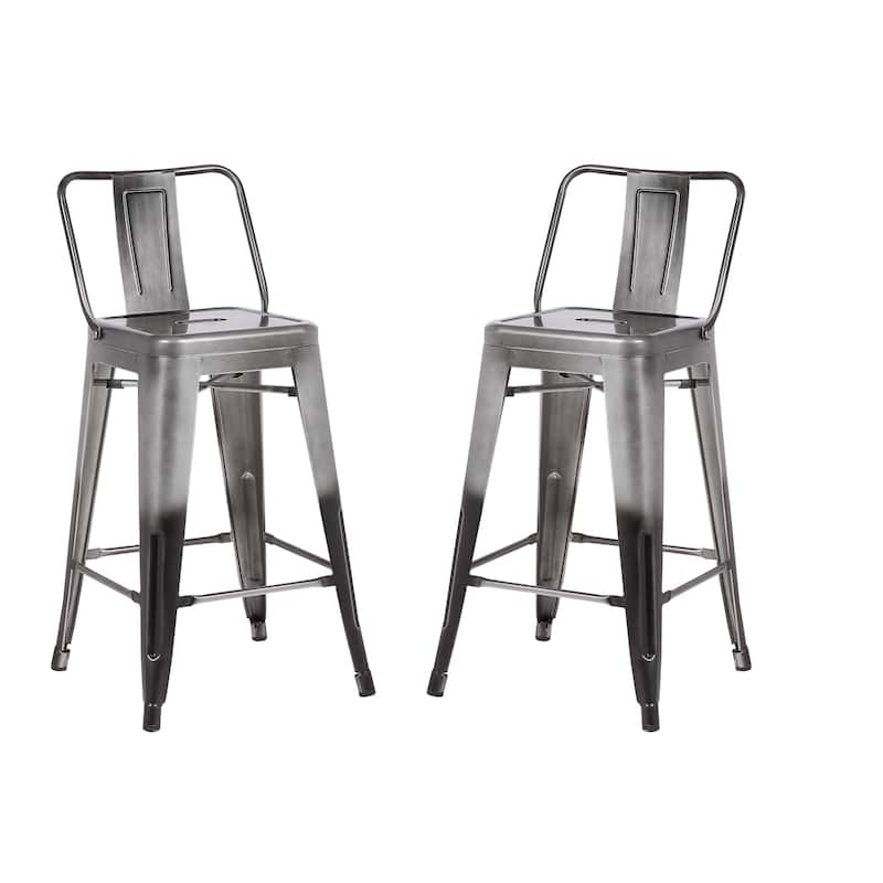 AC Pacific 24 Inch Metal Barstool Set of 2