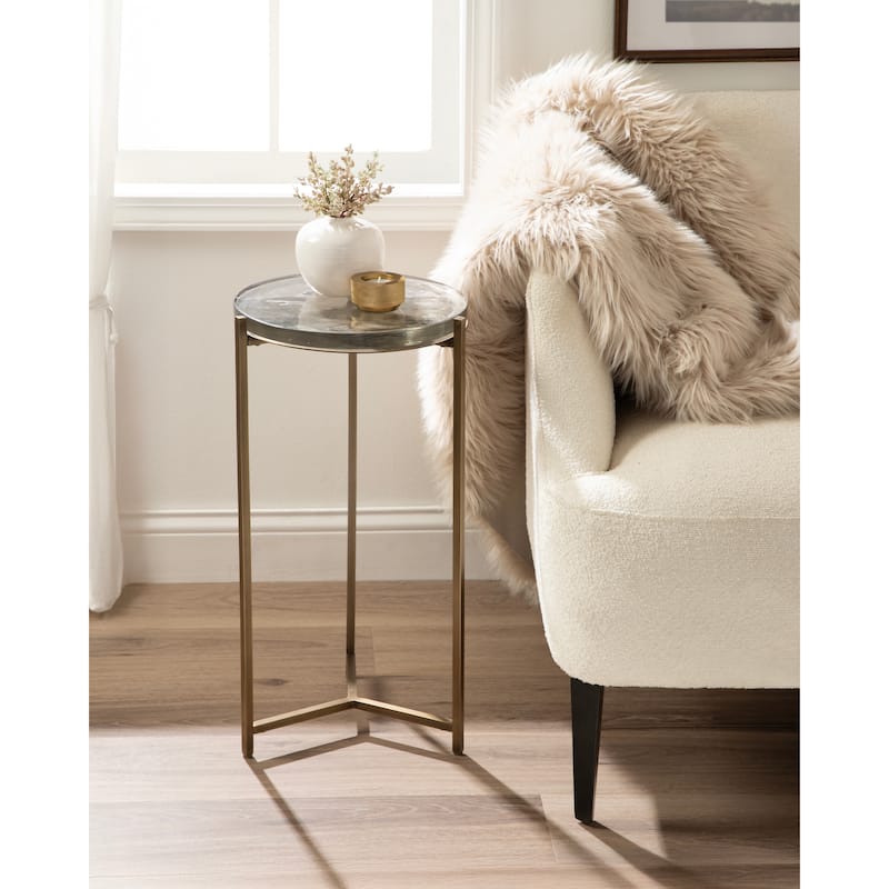 Kate and Laurel Aguilar Glass and Metal Side Table