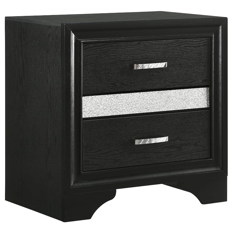 Miranda Contemporary 2-drawer Nightstand White - Black