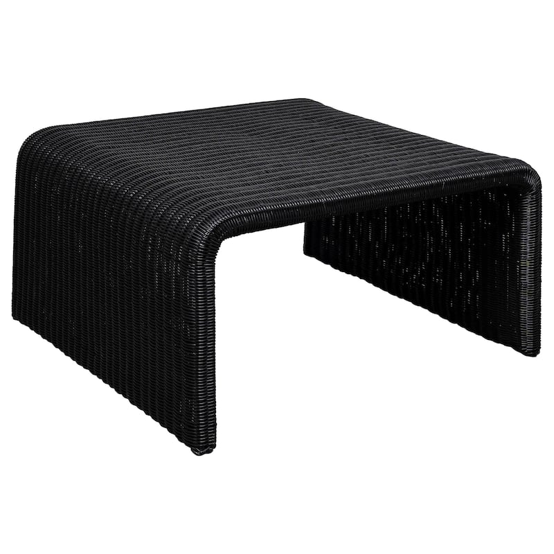 Cahya Woven Rattan Square Coffee Table Black - Wicker - Black