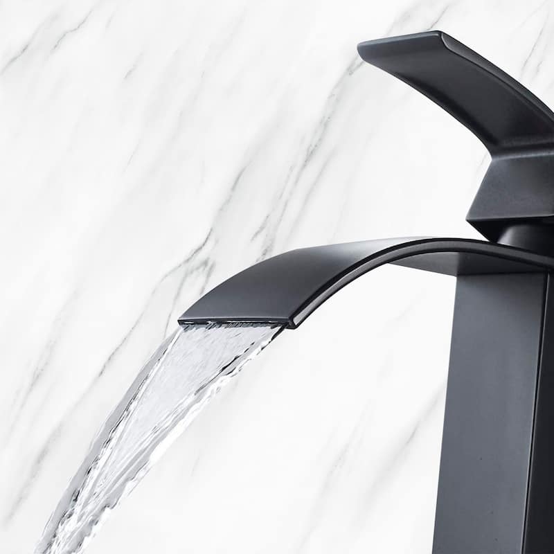 Single Handle Waterfall Spout Bathroom Vanity Sink Faucet