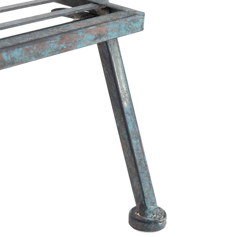 SAFAVIEH Outdoor Nyah Victorian Iron 2-Tier Plant Stand. - 24.5" W x 15.8" L x 43" H - 25Wx16Dx43H