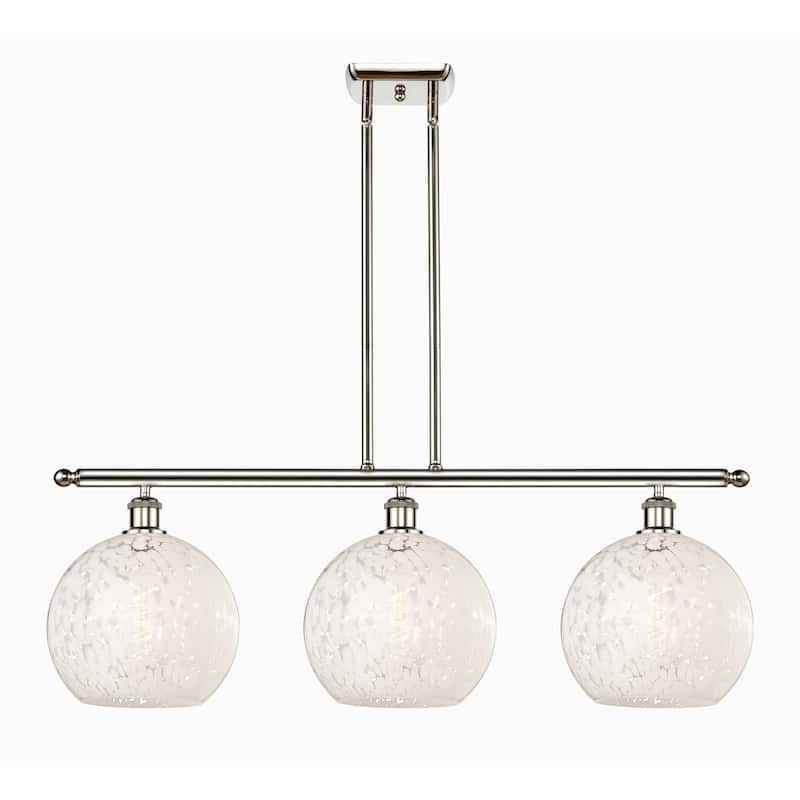 Innovations Lighting 516-3I-13-37-White Mouchette-Indoor Pendant White - Polished Nickel / White Mouchette