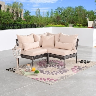 Patio Festival 3-Piece Outdoor Sectional Seating Set with Cushions