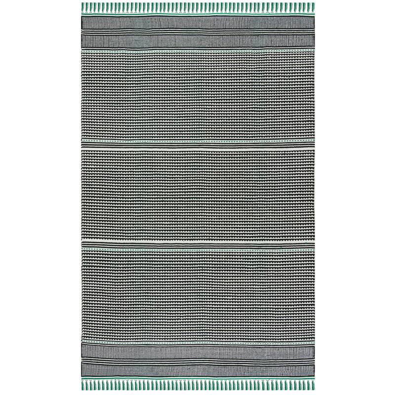 SAFAVIEH, Handmade Flatweave Montauk Susse Casual Cotton Rug - 5' x 8' - Teal/Multi