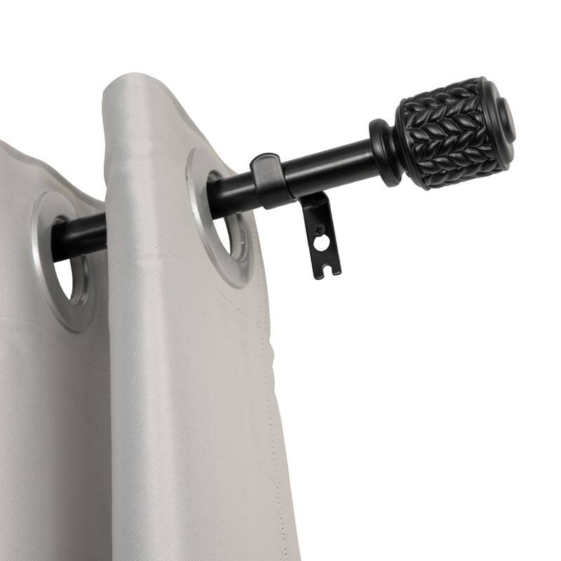 UTOPIA ALLEY 3/4 Inch Curtain Rod - Curtain Rods For Windows, Adjustable Drapery Rods - 48-86 - Black