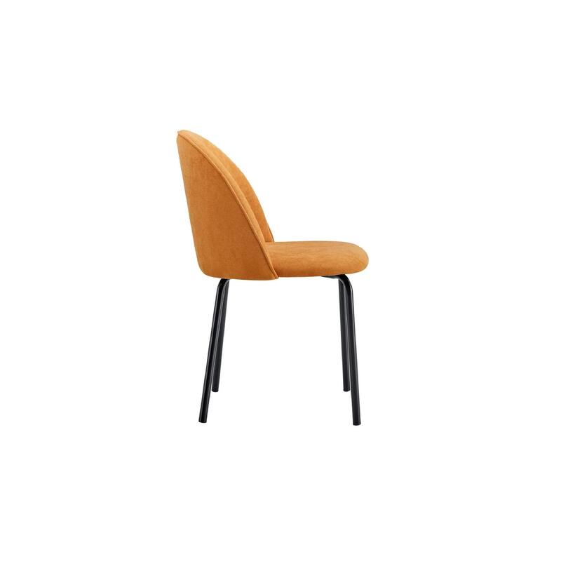 Modern Chair 2-Piece Set with Soft Seat and Comfortable Backrest，Powder-Coated Stainless Steel Frame