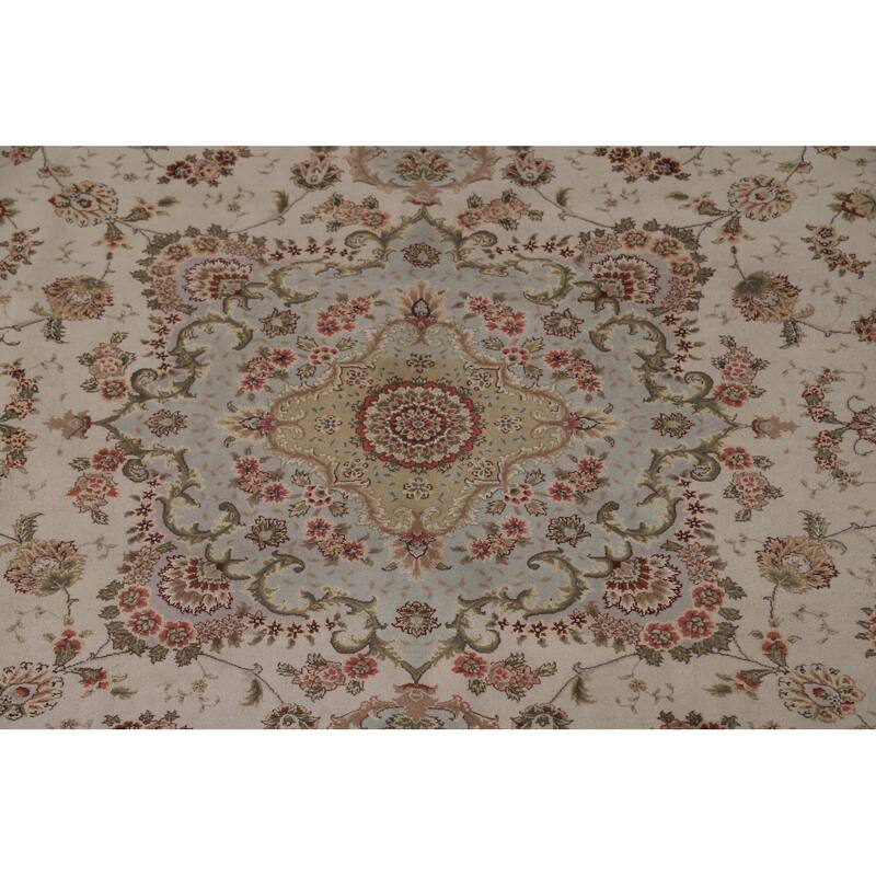 Vegetable Dye Tabriz Chinese Area Rug Handmade Wool Carpet - 8'8" x 11'6"