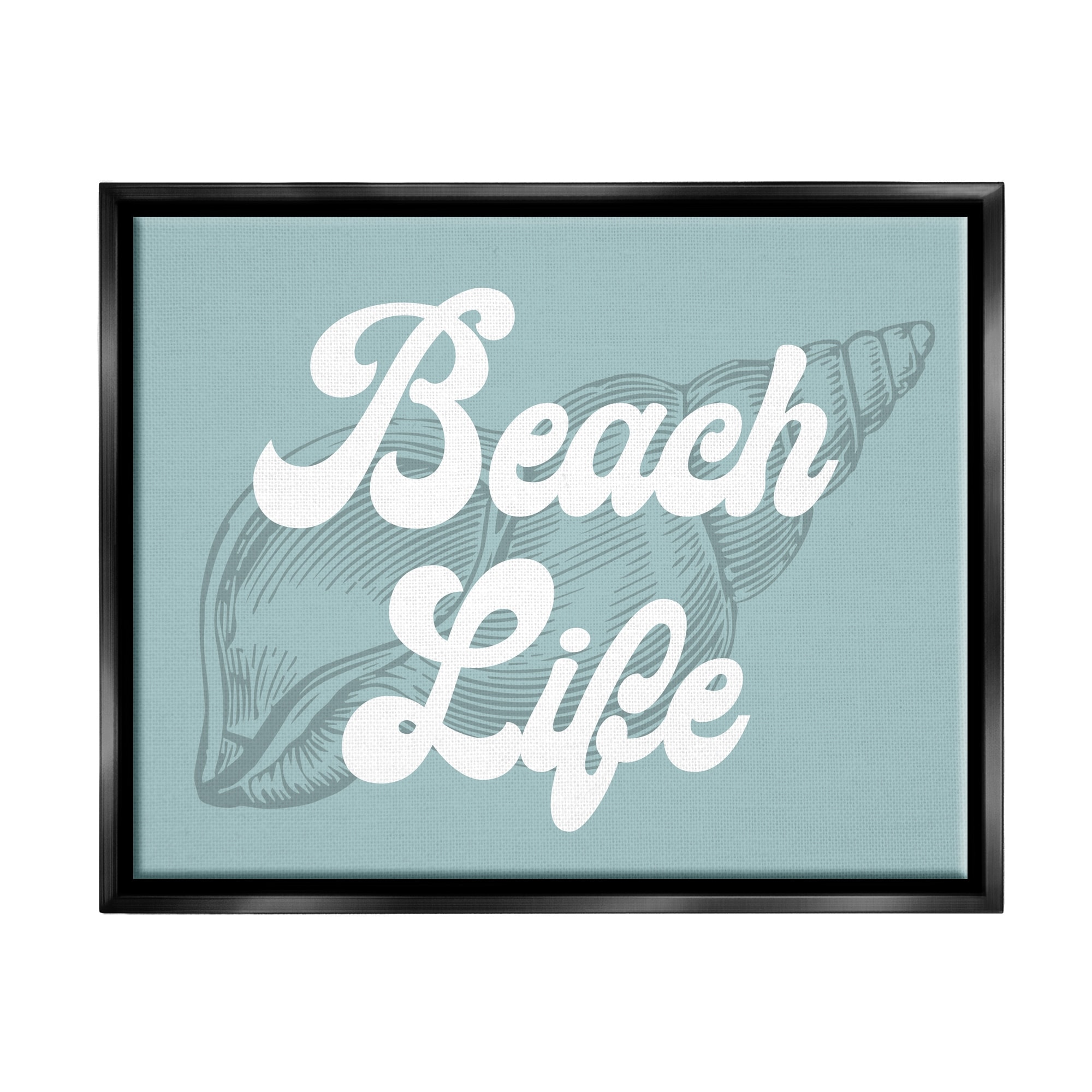 Stupell Beach Life Retro Shell Framed Floater Canvas Wall Art Design by Lil' Rue