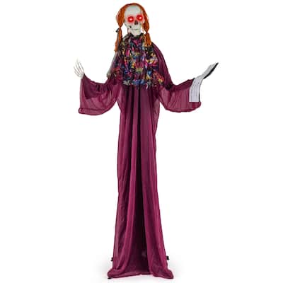Purple Metal Fabric Animated Halloween Prop with Sound and Motion