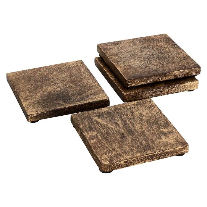 Wood Coasters, Wooden Rustic Farmhouse Coasters, Set of 4, Handmade
