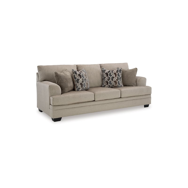 Ead Sofa Sleeper, Memory Foam Queen Bed, 4 Accent Pillows, Taupe Brown