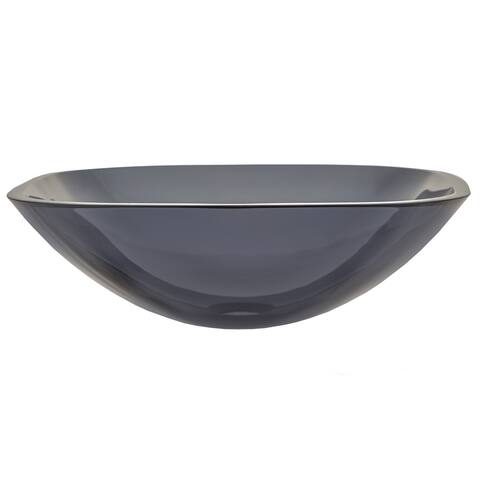 Eden Bath Square Glass Vessel Sink in Onyx Black with Rounded Corners