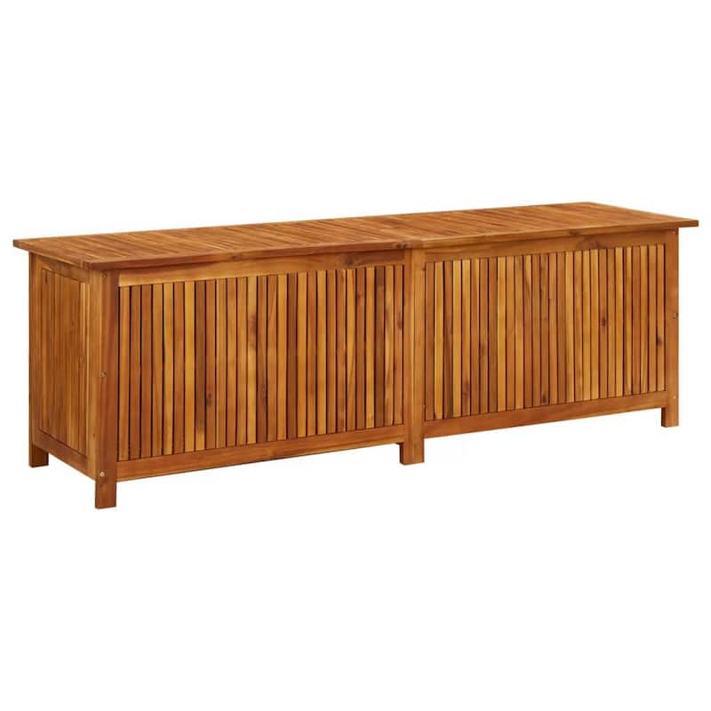 Outdoor Storage Box, Waterproof PE Bag, 69 Inch Brown Acacia Wood
