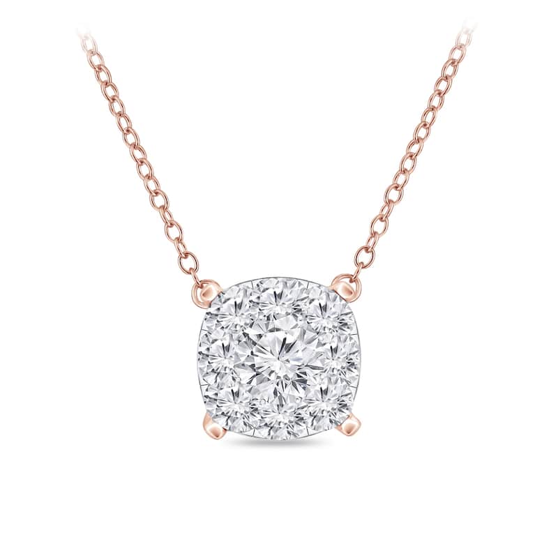 Auriya 14k Gold Pave Diamond Disc Necklace 3/8ct TW (H-I, I1-I2)