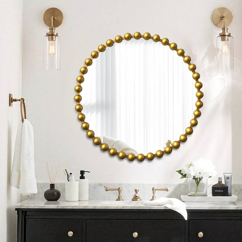 Iron Bead Wall Mirror to Enhance the Overall Otyle