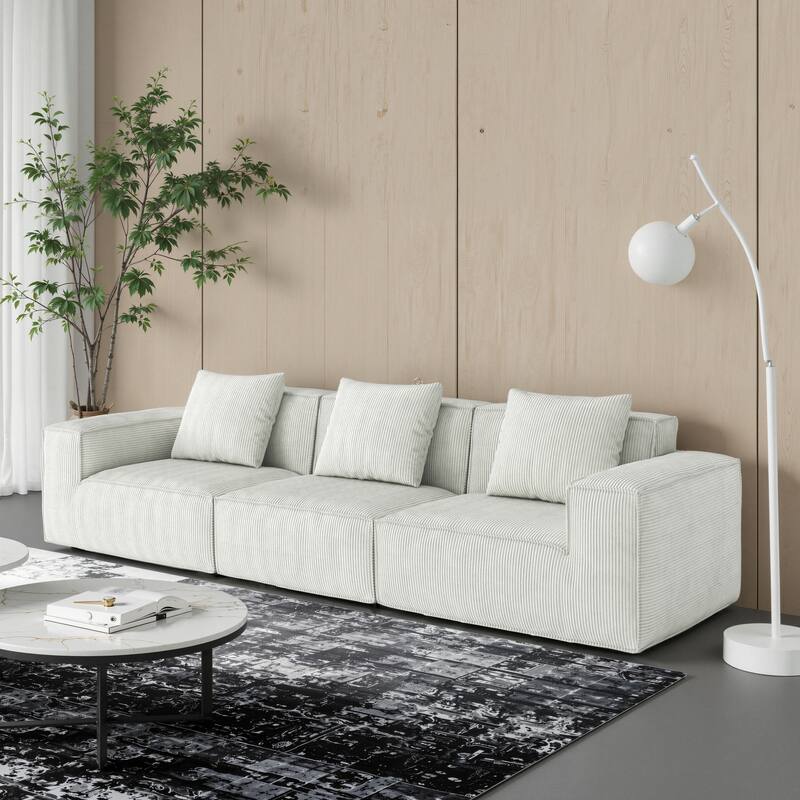Chenille Fabric Sectional Sofa for Living Room,Tofu Block Sofa Floor Sofa