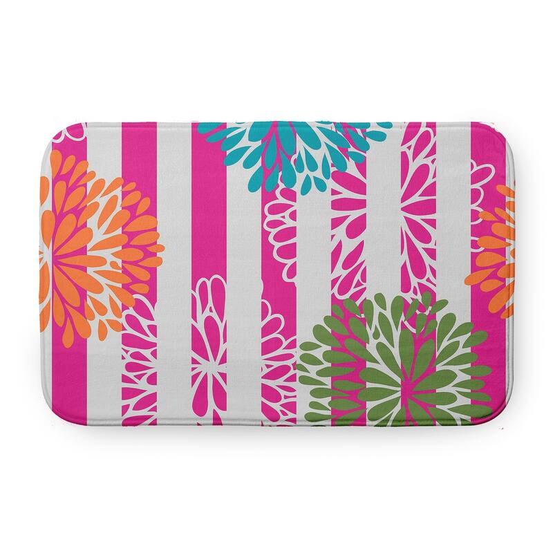Flower Bursts Bathmat - 24" x 17" - Orange