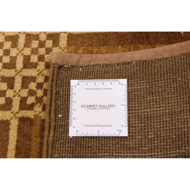 ECARPETGALLERY Hand-knotted Finest Peshawar Ziegler Gold Wool Rug - 8'0 x 10'5