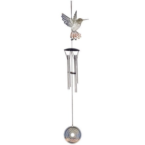 Silver Hummingbird Wind Chime