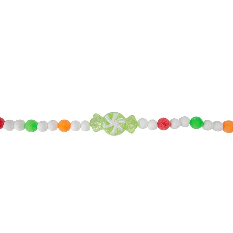 6' Glittered Pastel Colored Candy Christmas Garland Unlit