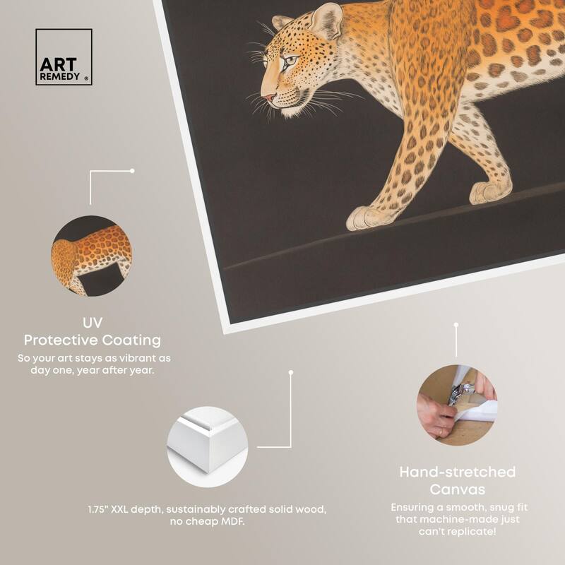 Golden Leopard Canvas by Art Remedy