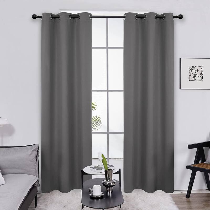 Deconovo Solid 42 Width Curtain Panel (1 Panel) - 42x84 Inch - Light Grey