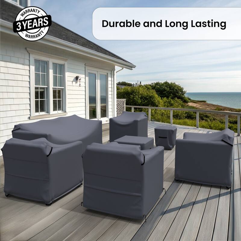 Forever Patio Outdoor Wicker Sofa Seating Group Furniture Cover Set (Set of 8) - 30 x 77 x 33