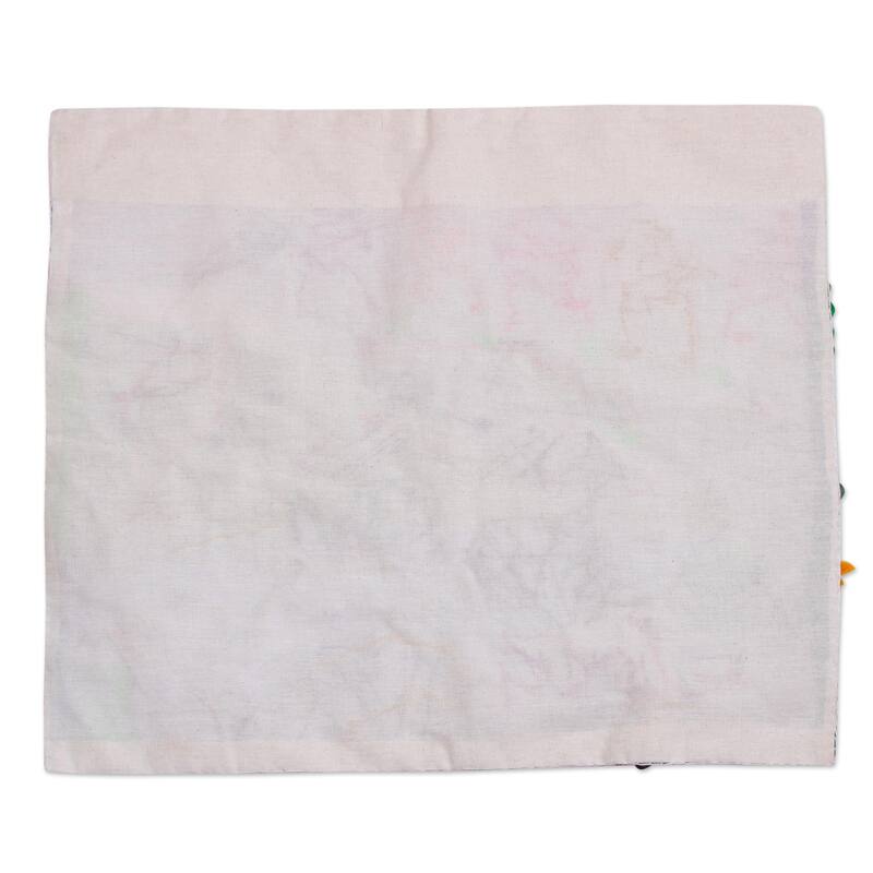 Novica Handmade Garden Stream Cotton Blend Applique Wall Hanging