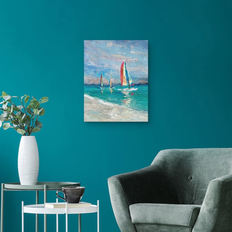 Rainbow Sails by Studio Arts Canvas Art Print