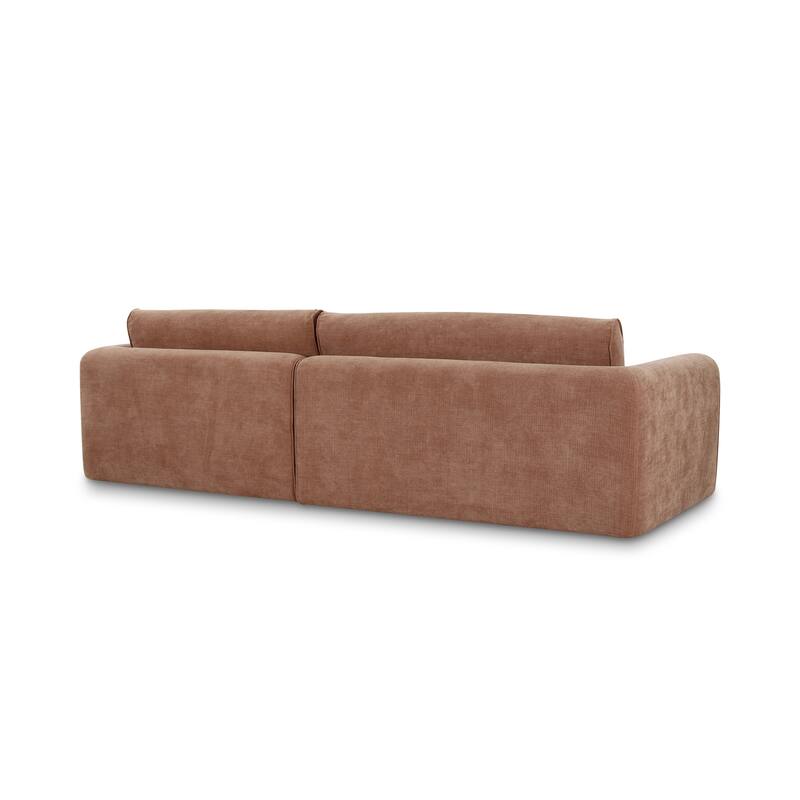 NADAAL STUDIOS Talorin Left-Facing Sectional Sofa, Wide Chaise Seating, Seats 4, Heritage Pink Chenille Fabric
