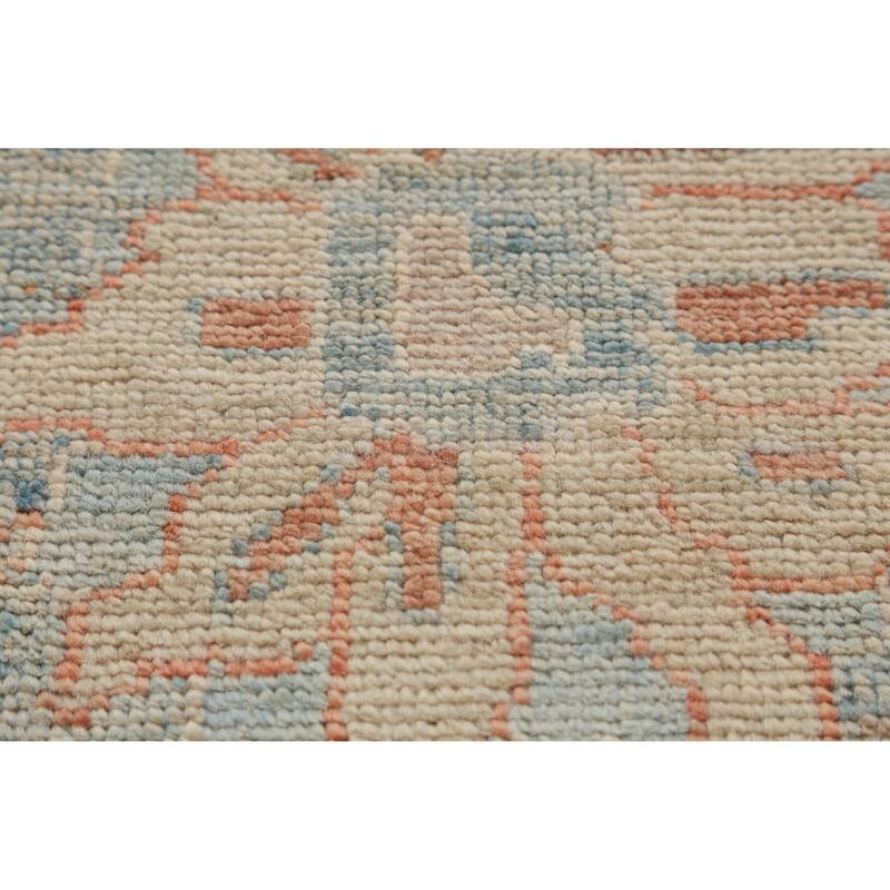 Hand Knotted Oriental 100% Wool Carpet Transitional All-Over Navy Blue & Blues Oushak Area Rug - 12' 2'' X 9' 4''